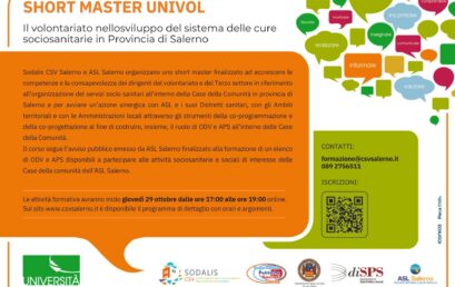 Il volontariato nello sviluppo del sistema delle cure sociosanitarie in Provincia di Salerno