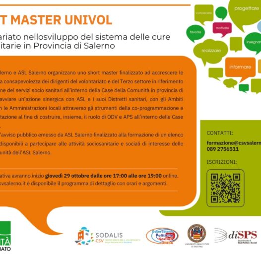 Il volontariato nello sviluppo del sistema delle cure sociosanitarie in Provincia di Salerno